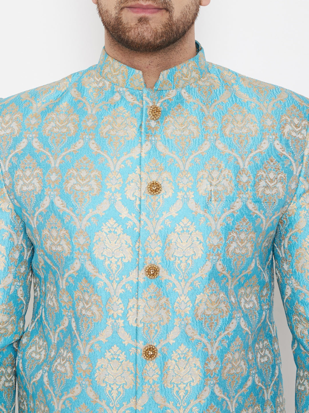  Men's Sea Green Sherwani -Only Top