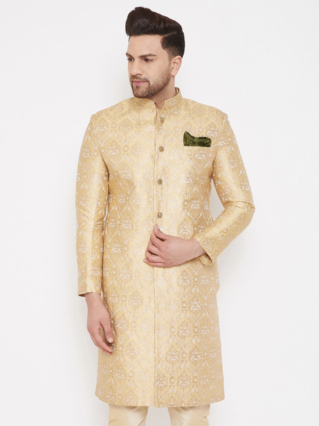 Men's Gold Sherwani -Only Top