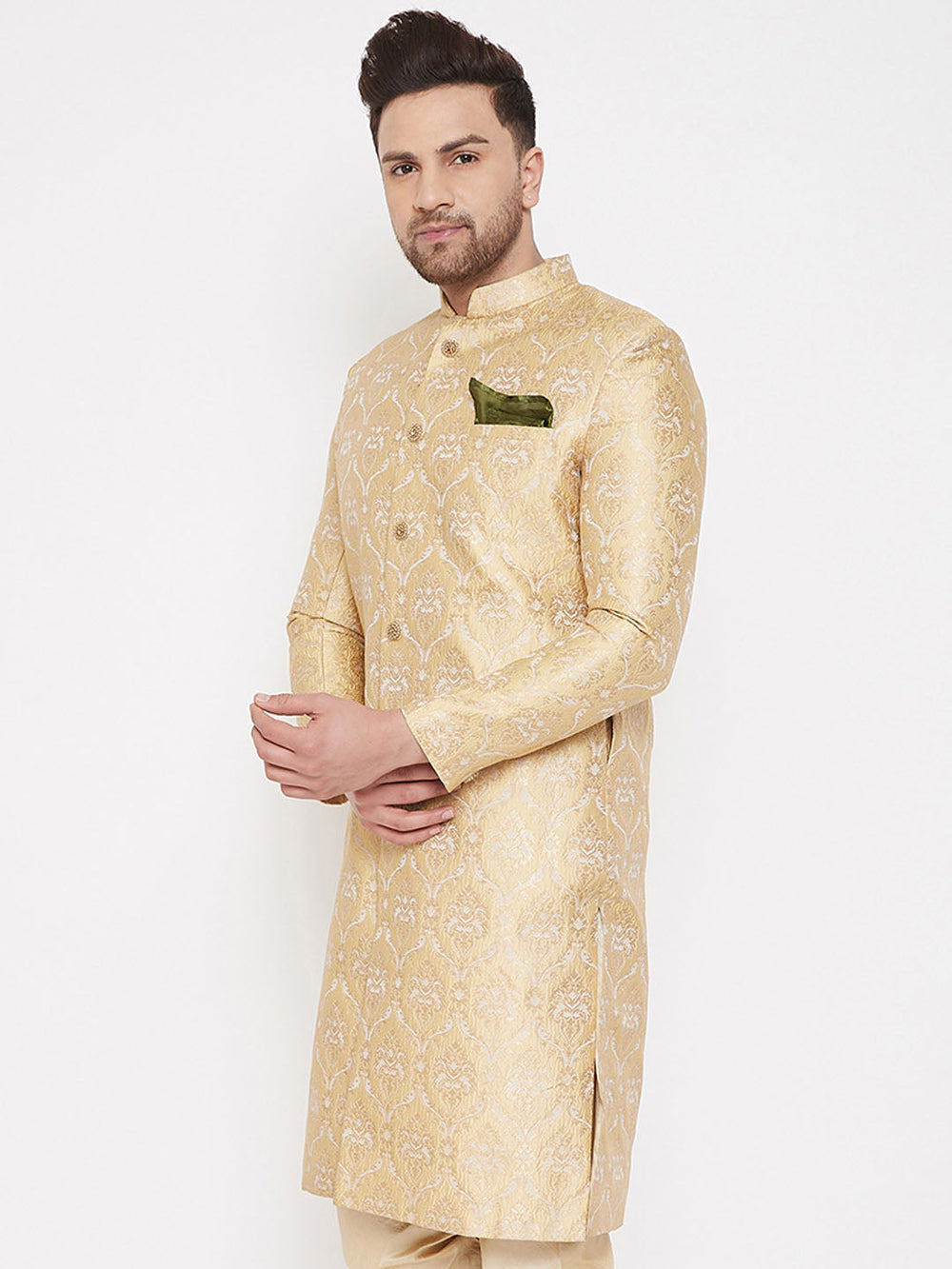 Men's Gold Sherwani -Only Top