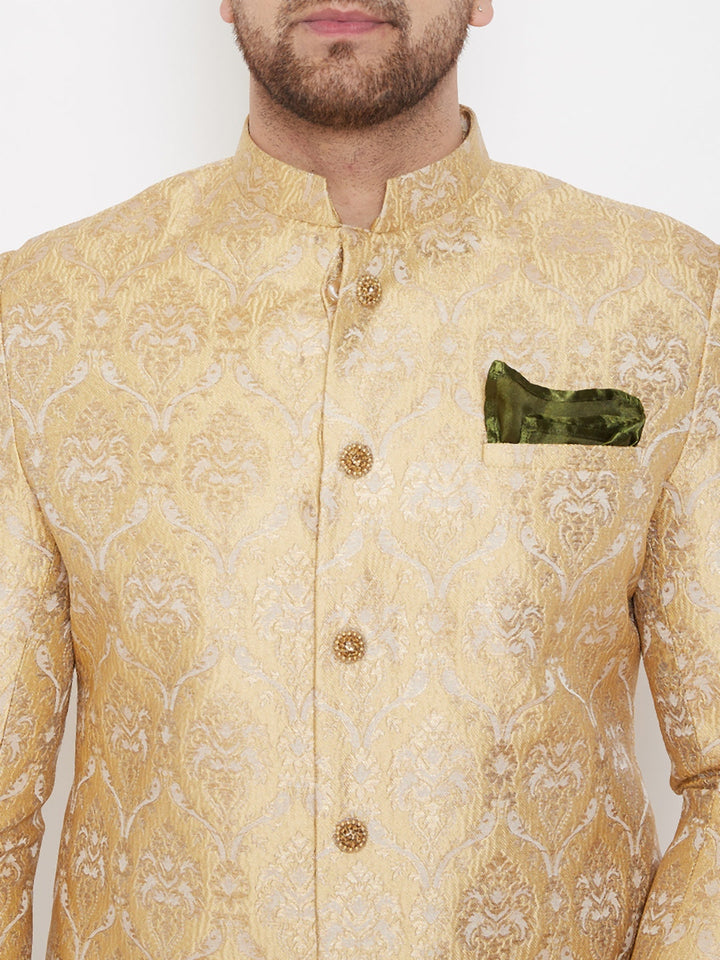 Men's Gold Sherwani -Only Top