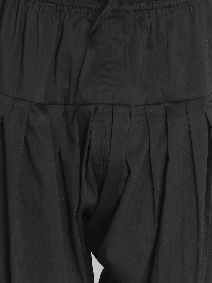 Men's Black Silk Blend Sherwani Pant And Dupatta Set