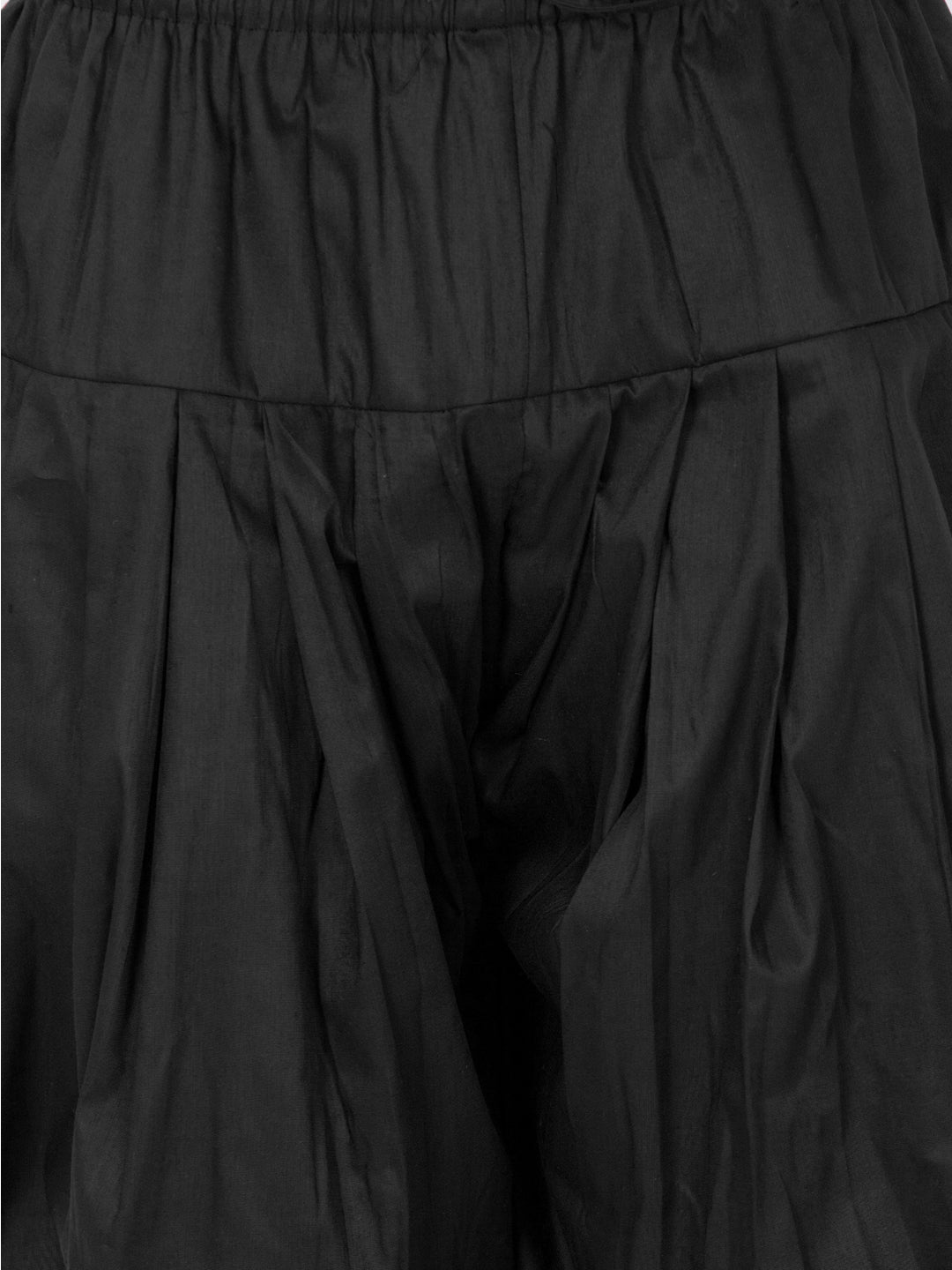 Sarvati Men's Maroon Silk Blend Curved Kurta Dhoti Set