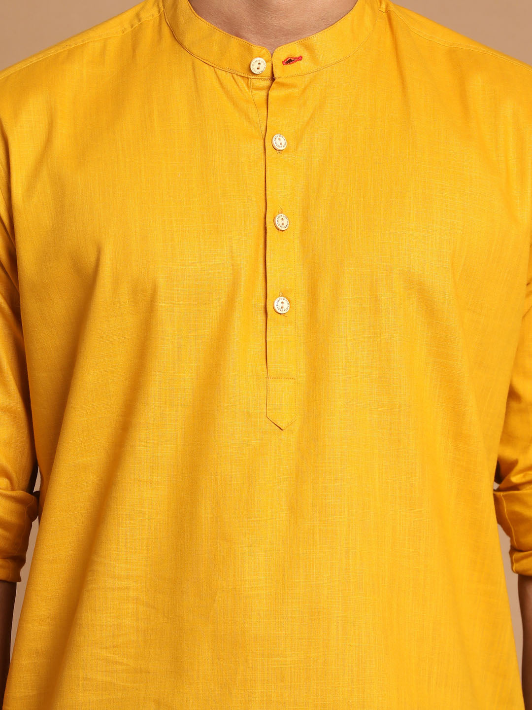 Men's Mustard Short Cotton Kurta