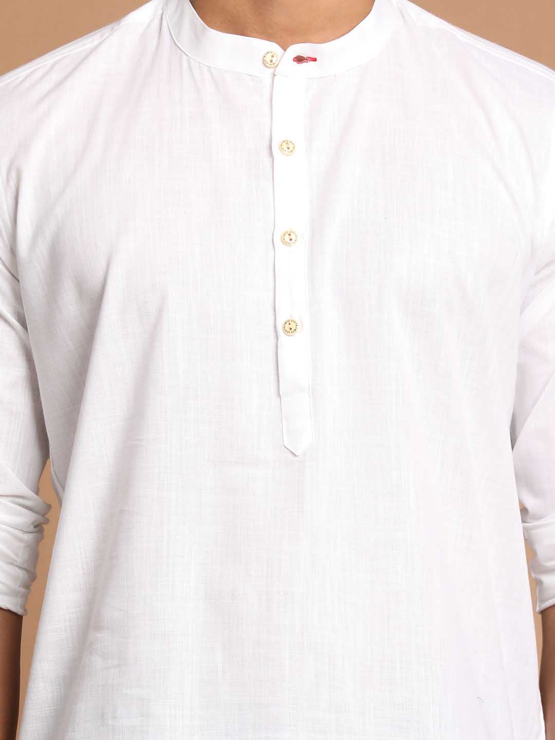 Men's White Short Cotton Kurta
