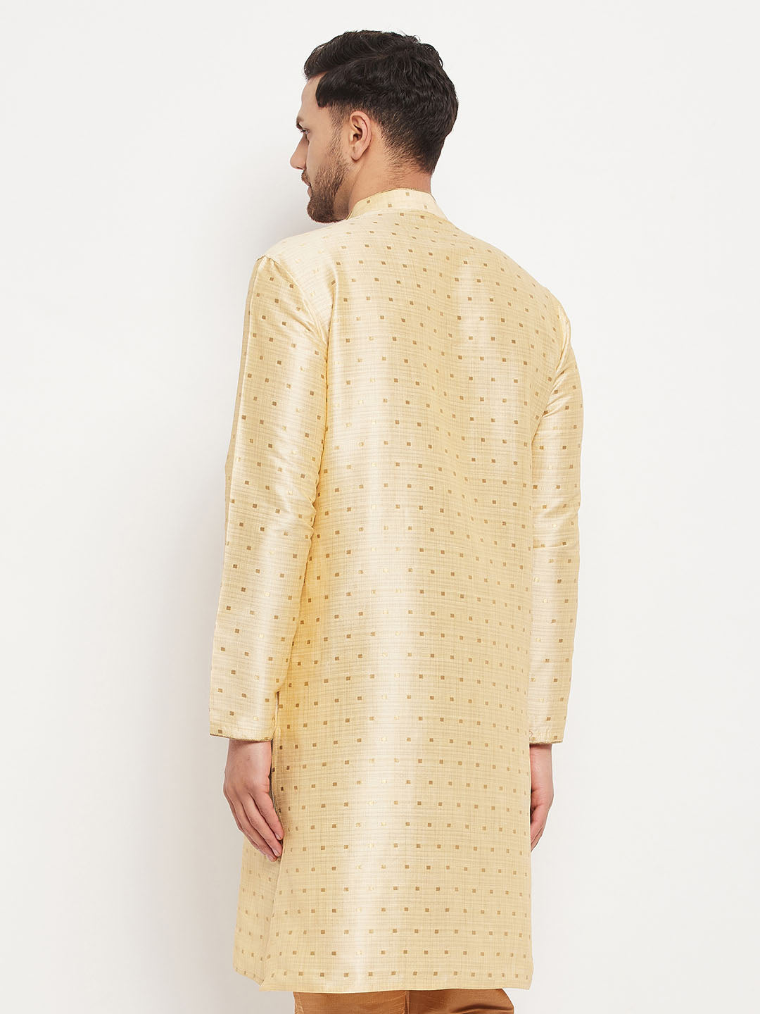 Men's Gold Zari Weaved Kurta
