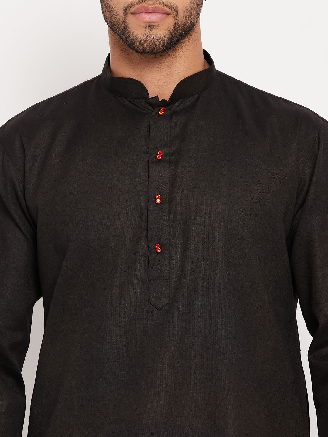 Sarvati Men's Black Kurta And Pyjama Set