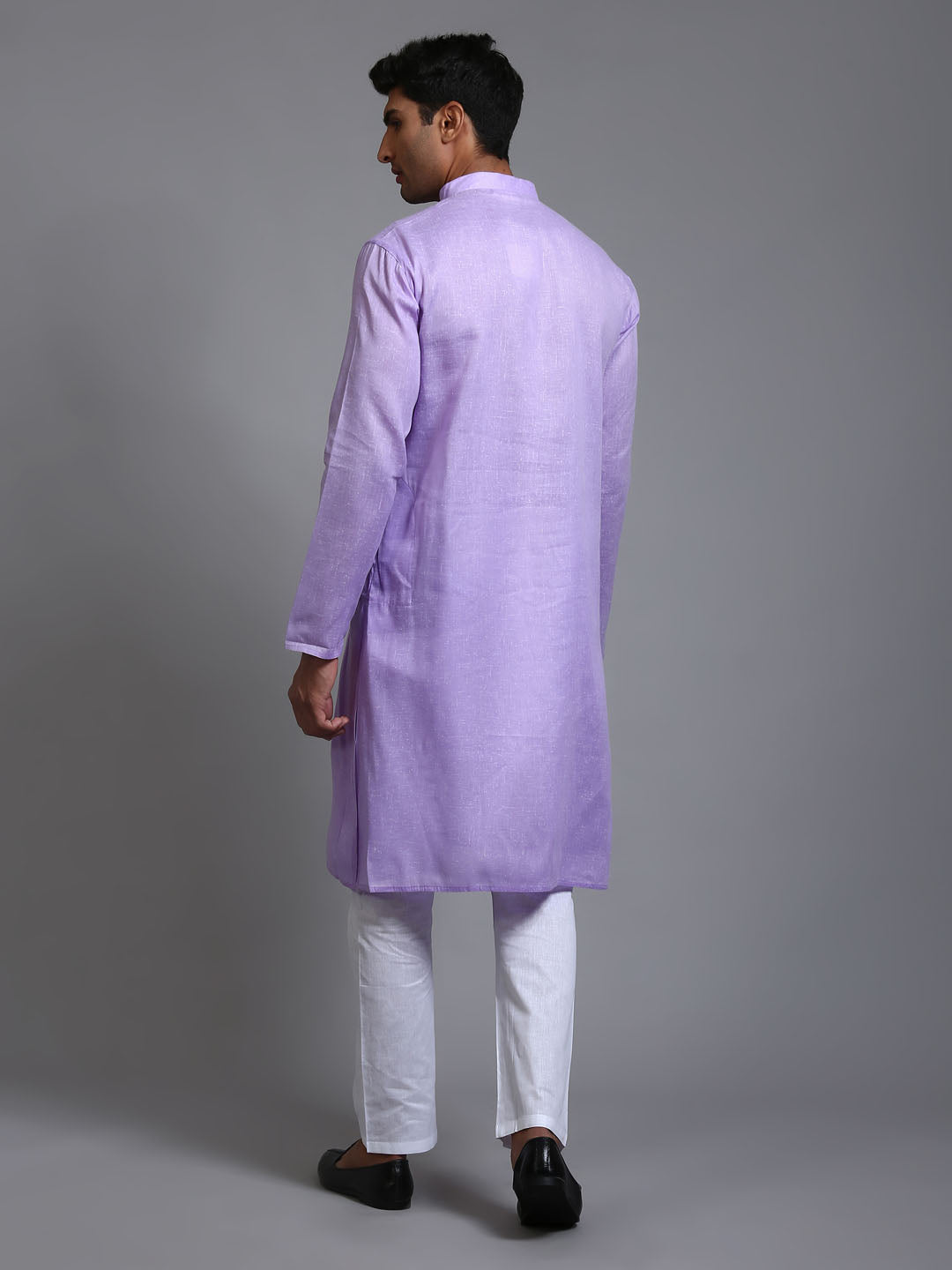 Sarvati Men's Purple Cotton Kurta Pyjama Set