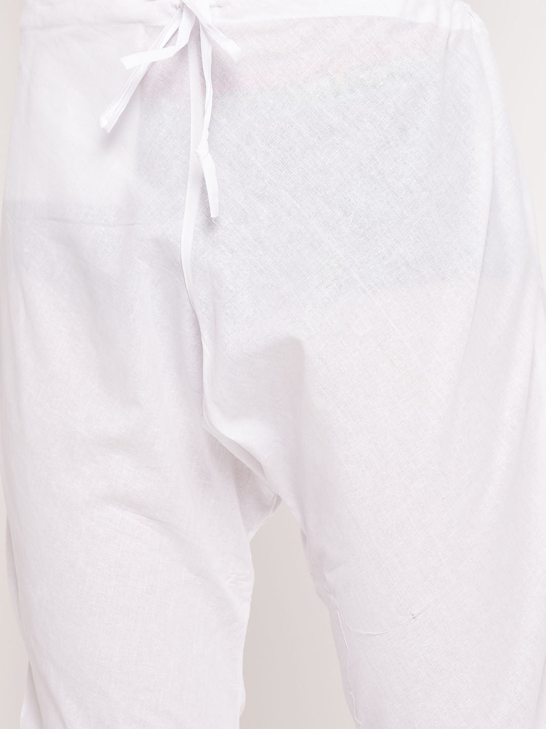 Sarvati Men's Purple Square Woven Silk Blend Kurta With White Pyjama Set