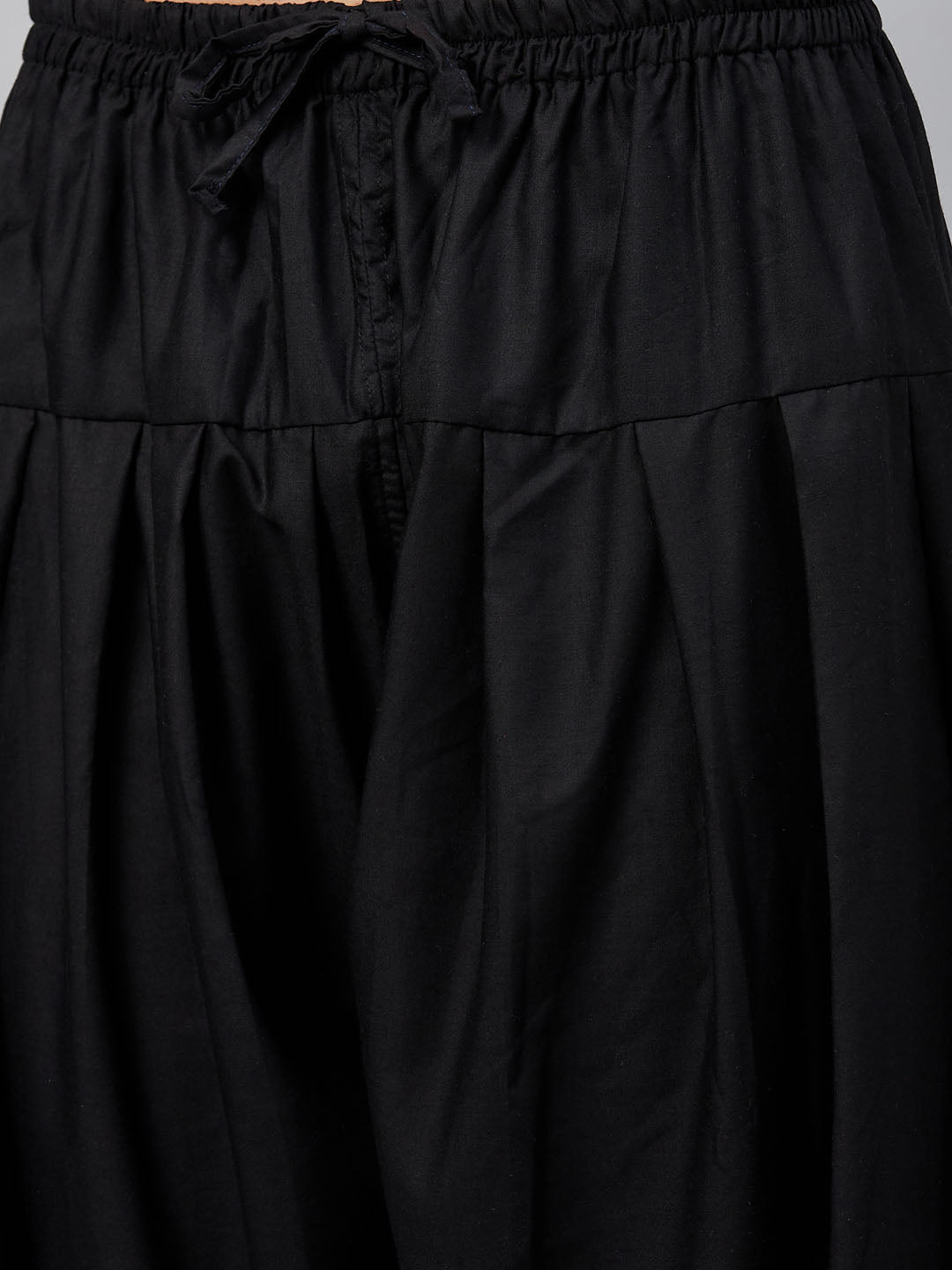 Men's Black Cotton Blend Pathani Suit Set