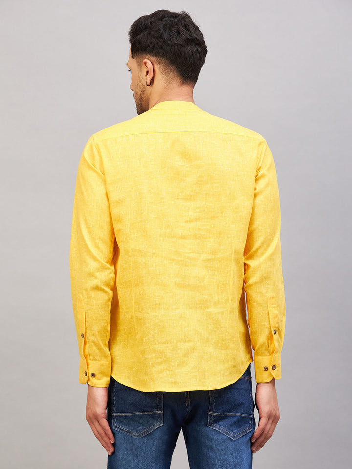 Men's Yellow Short Cotton Kurta