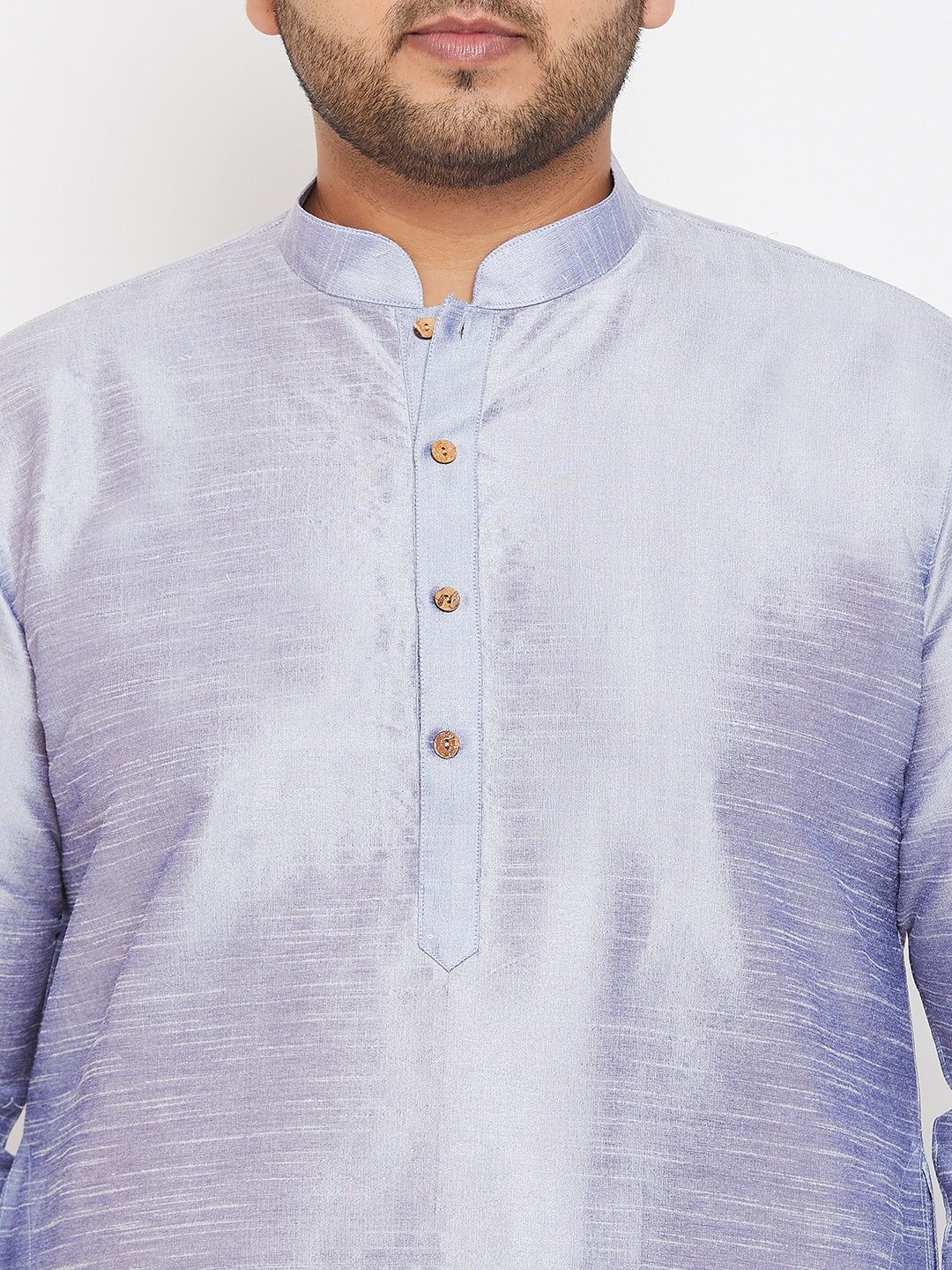 Men's Plus Size Lavender Silk Blend Kurta