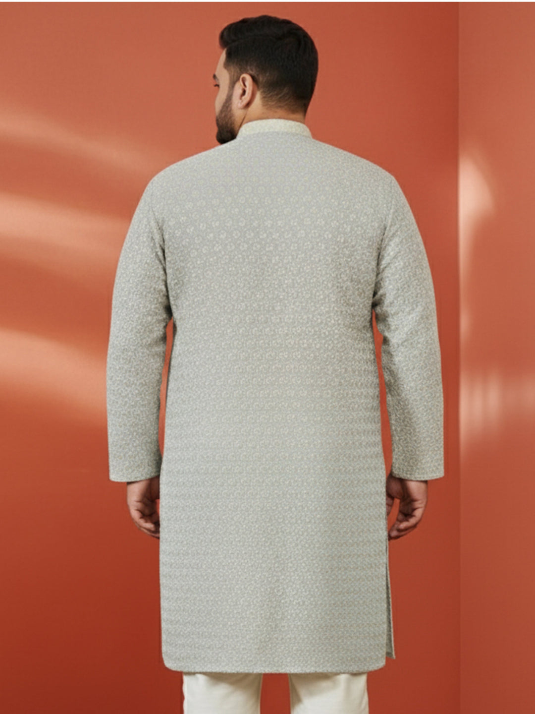 Men's Grey Sequin Kurta
