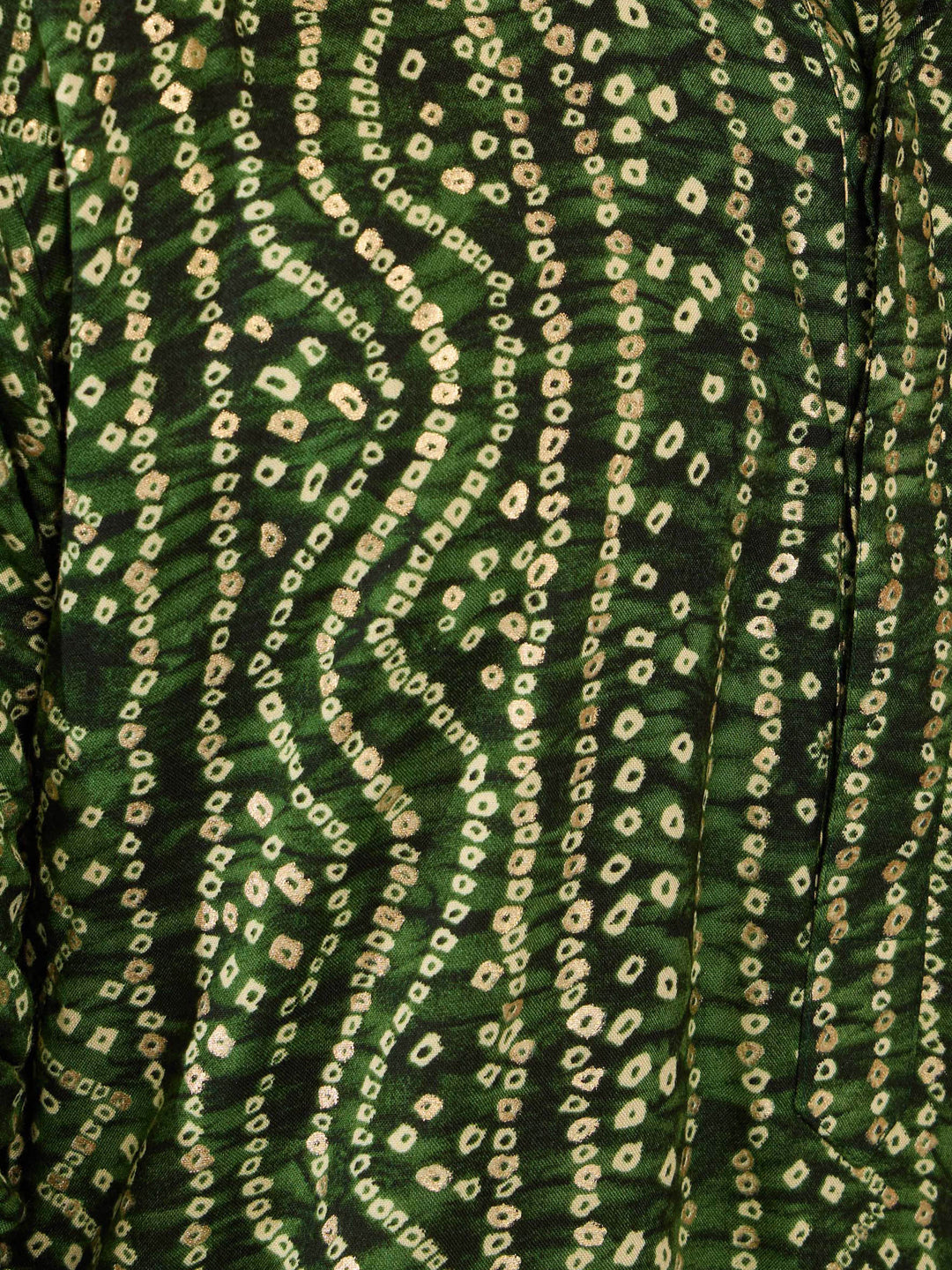 Men's Plus Size Green Bandhani Kurta - view 5