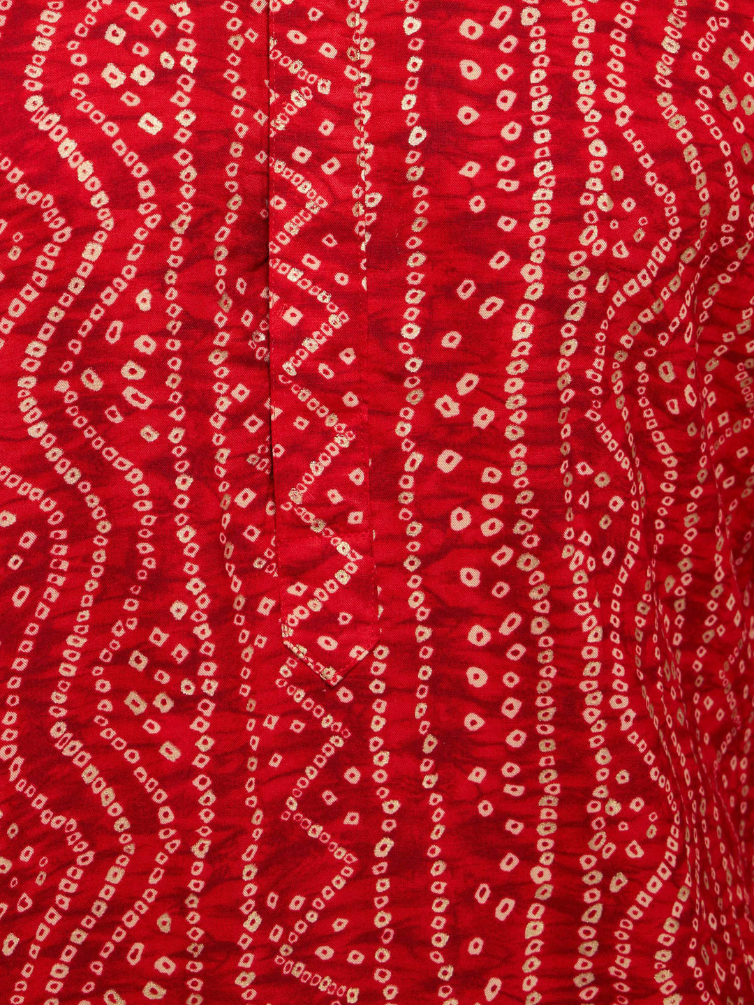 Men's Plus Size Red Bandhani Kurta - view 6