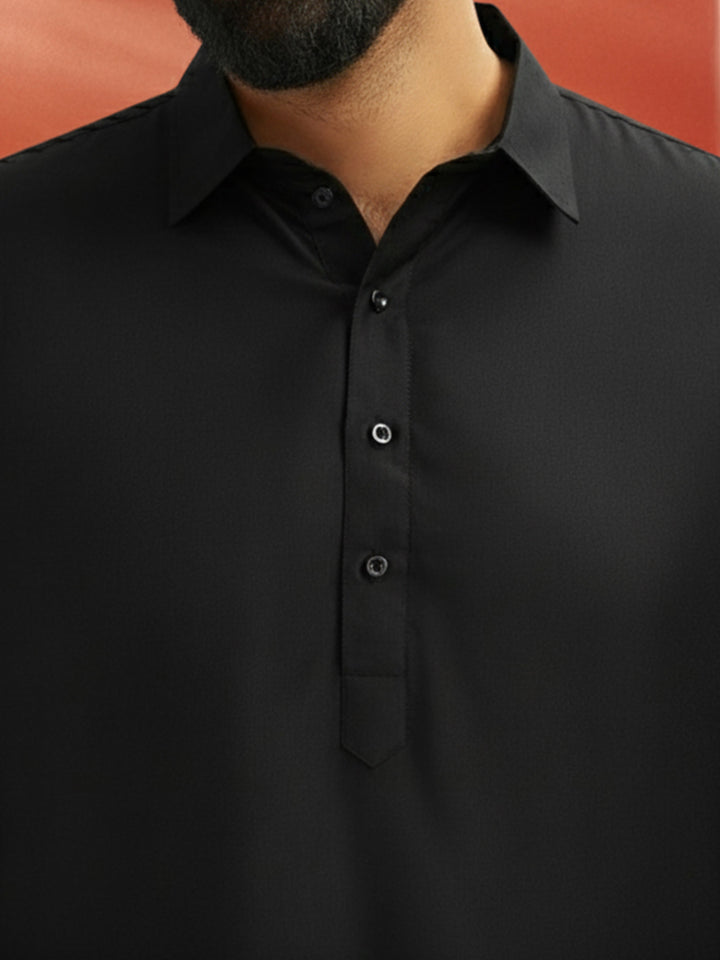 Men's Black Pathani Kurta