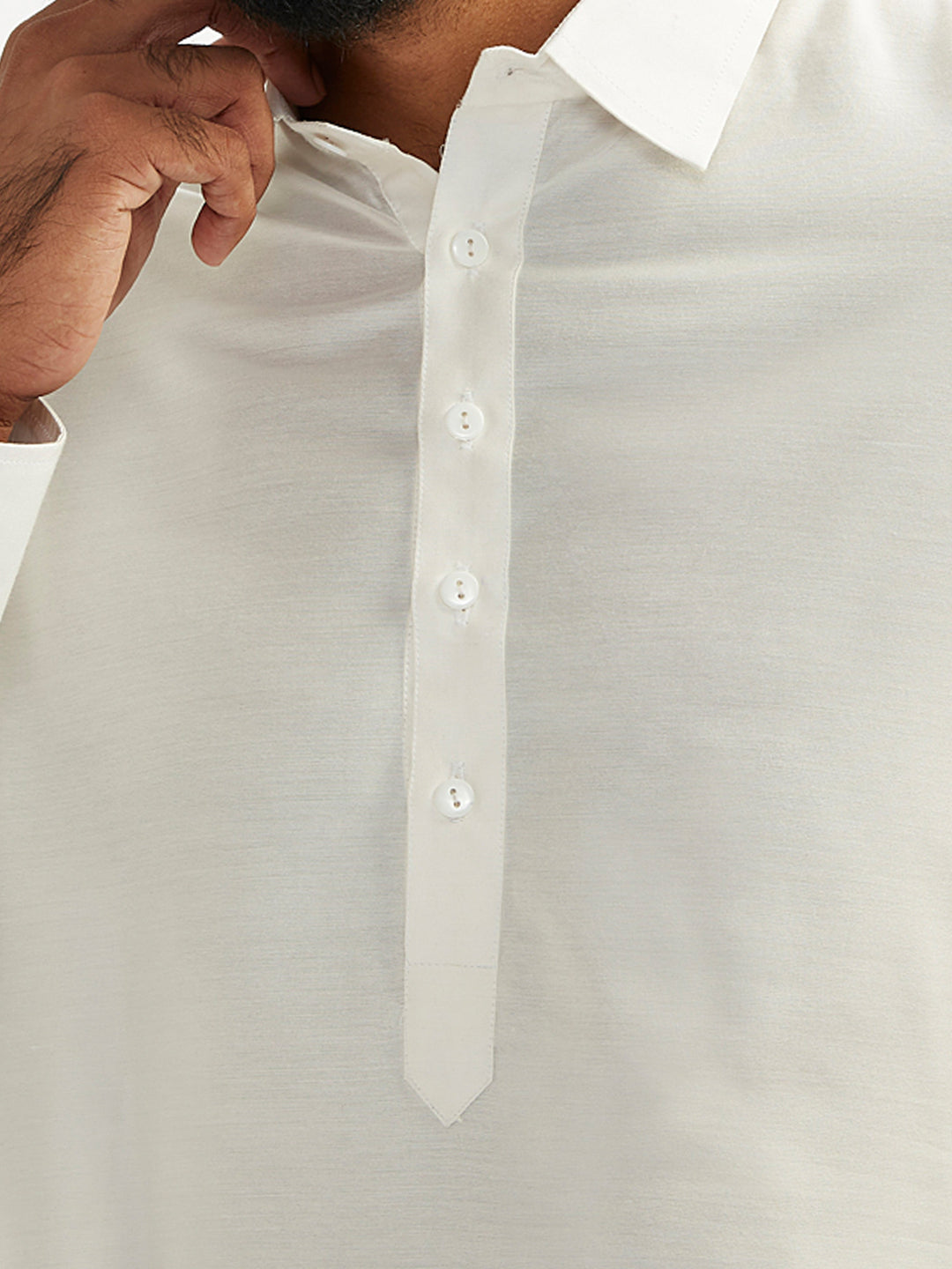 Men's White Viscose Kurta with Patiala Pant