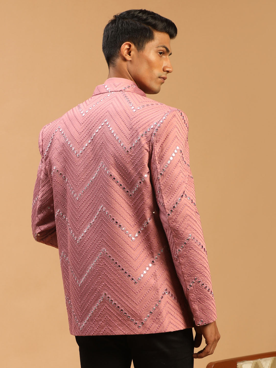 Men's Onion Pink Mirror Jodhpuri
