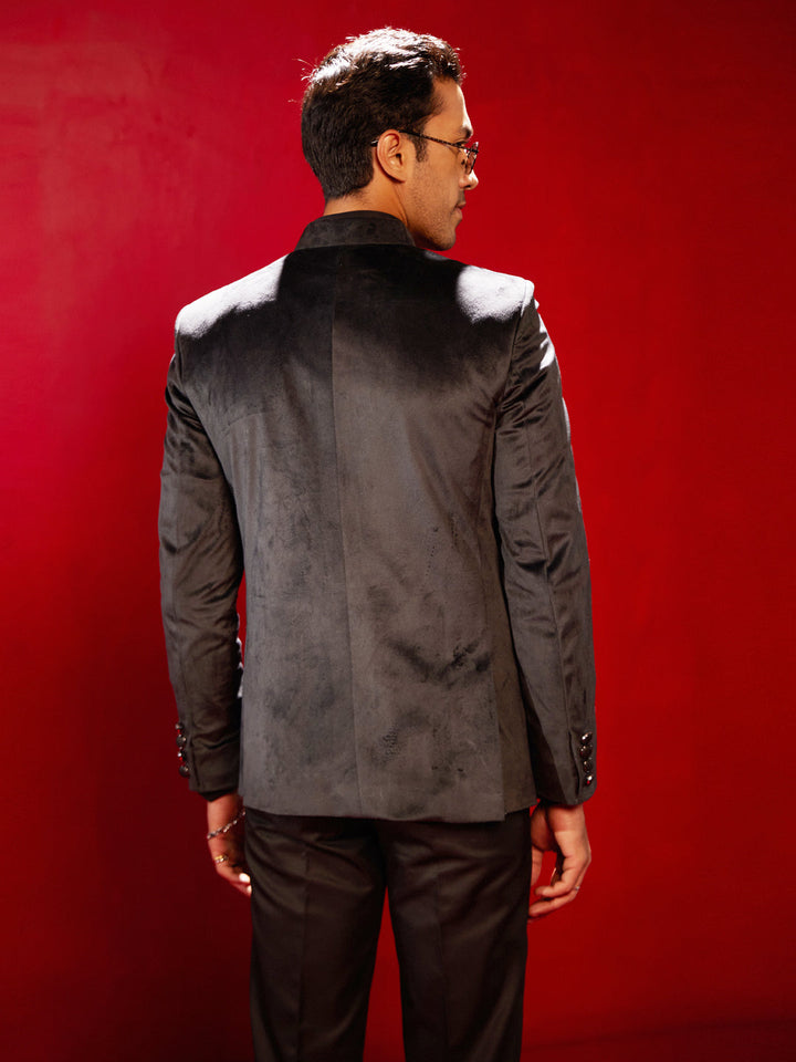Men's Black Velvet Jodhpuri - view 3