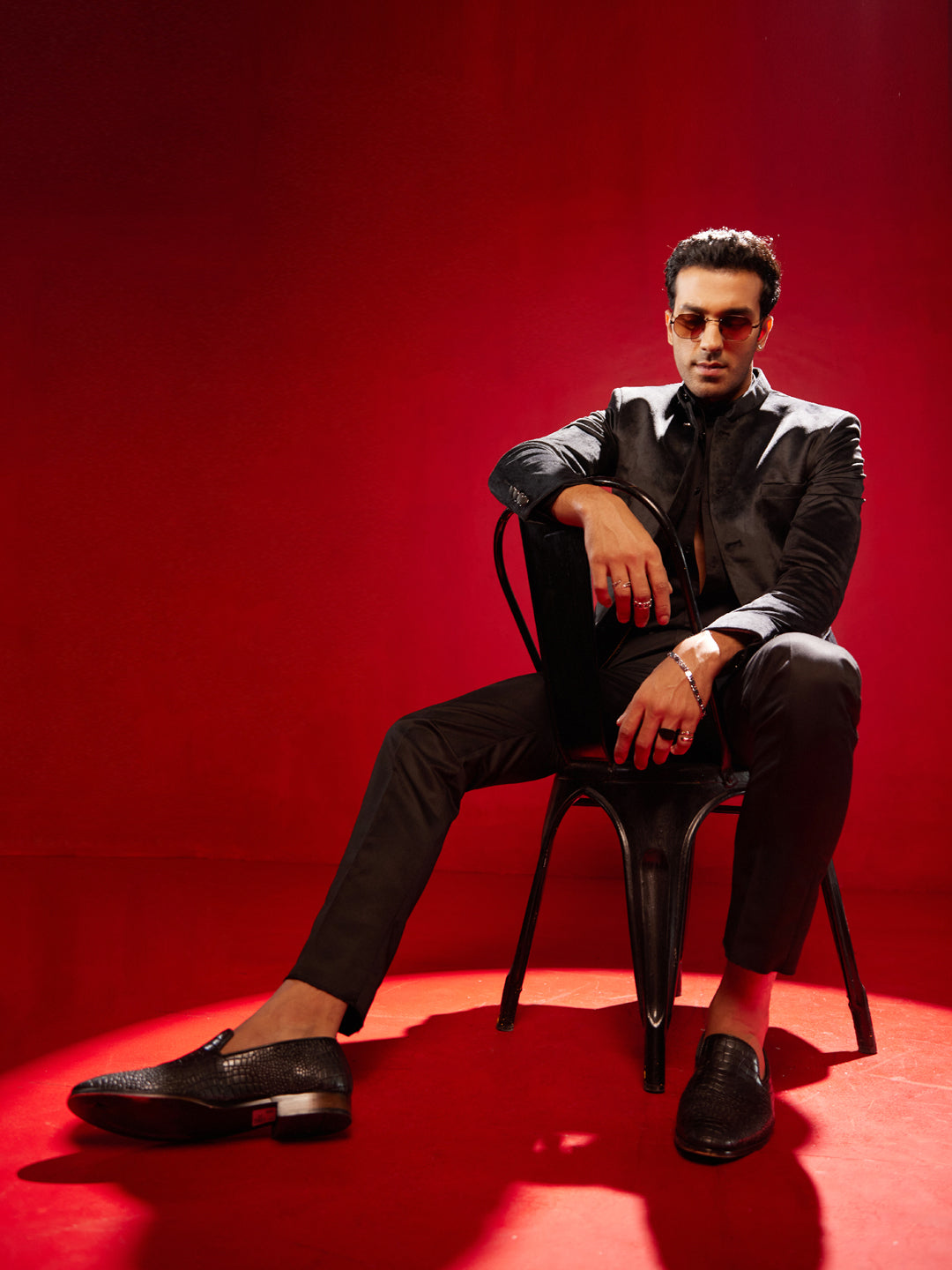 Men's Black Velvet Jodhpuri - view 5