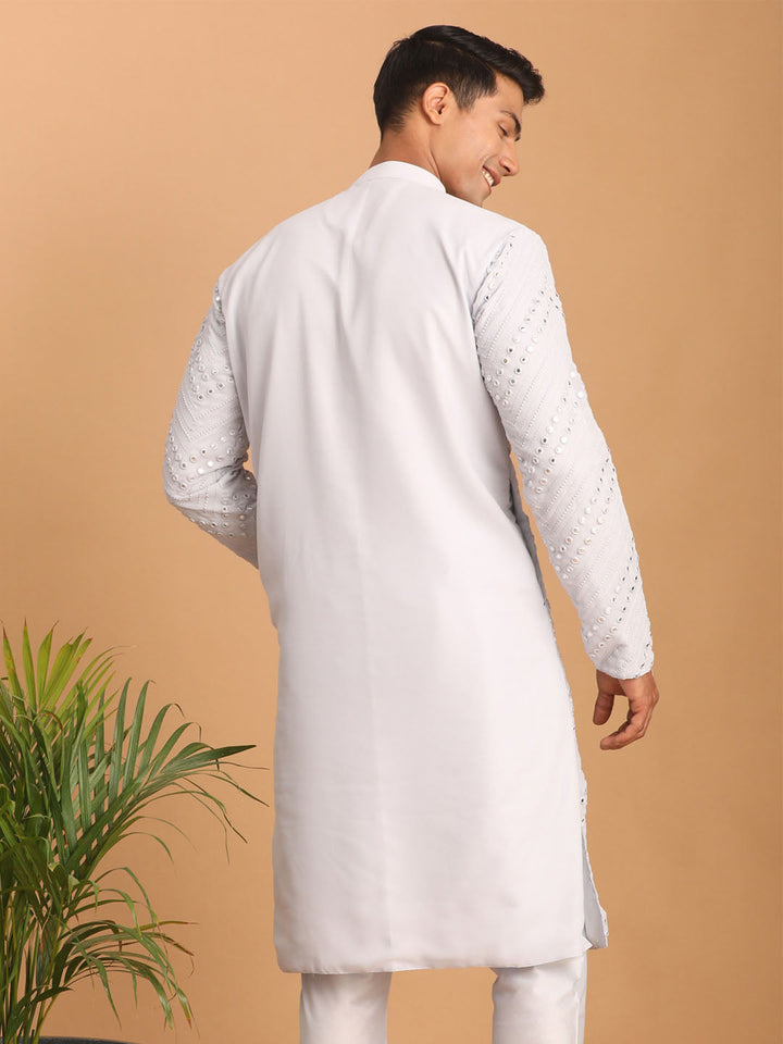 Men's Aqua Blue Mirror Kurta