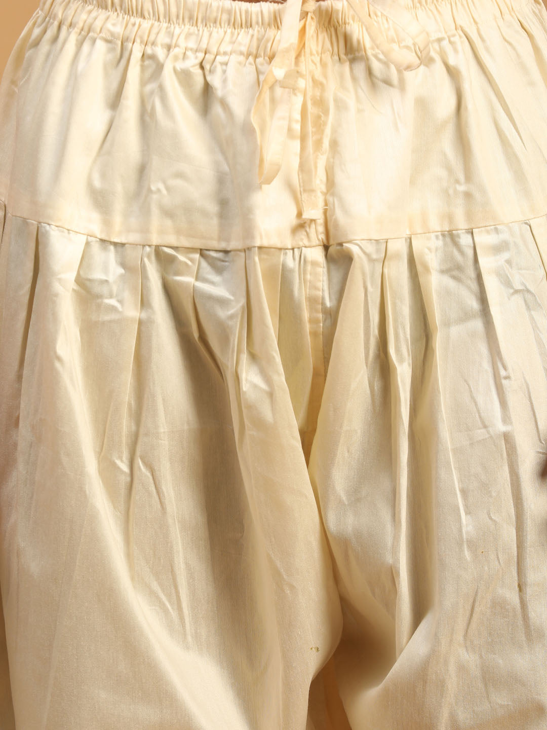 Men's Cream Mirror Kurta Patiala And Dupatta Set