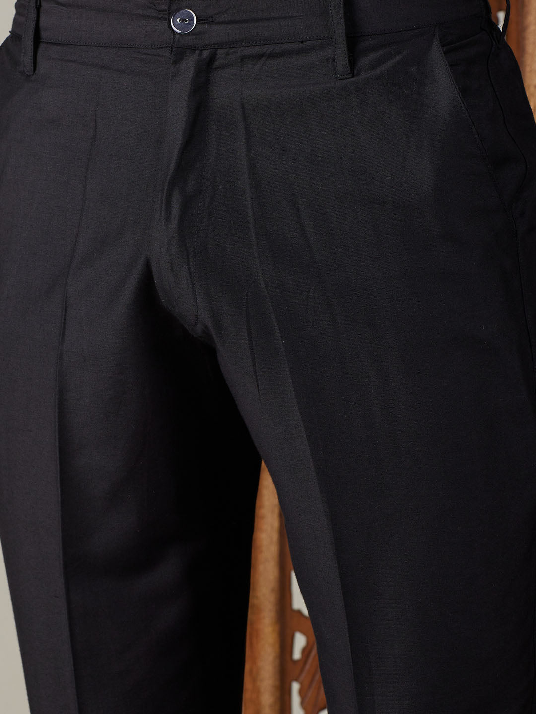 Sarvati Men's Black Mirror Georgette Kurta Pant Set