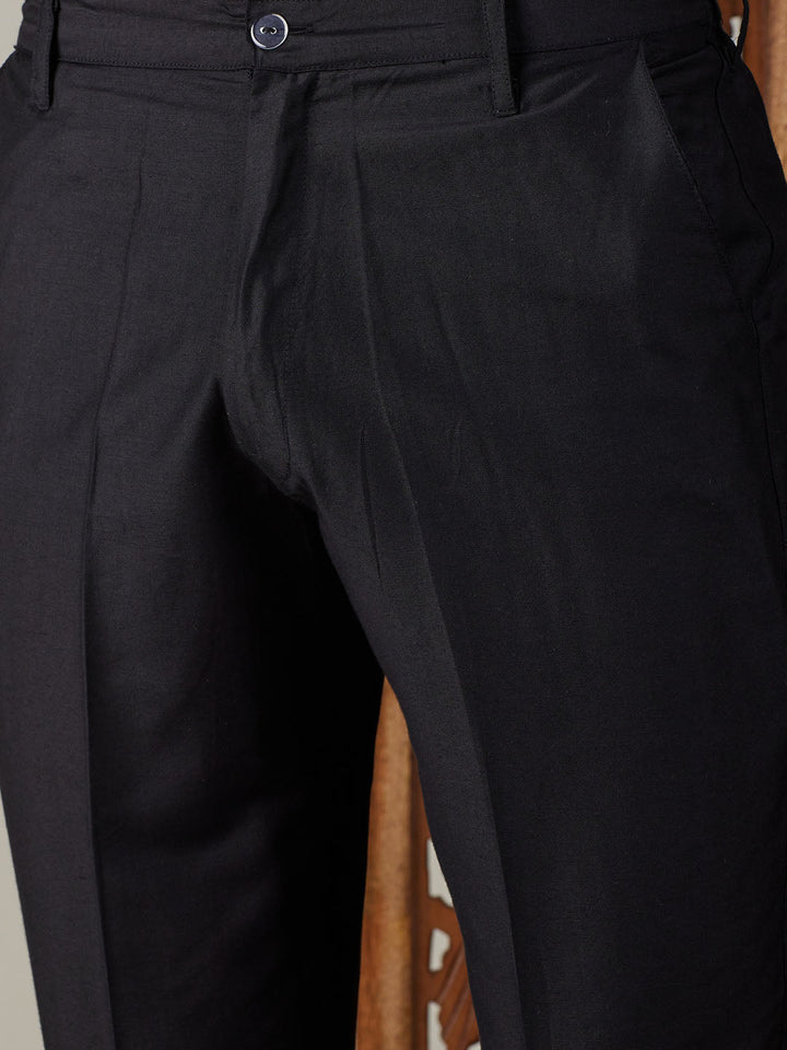 Sarvati Men's Black Mirror Georgette Kurta Pant Set