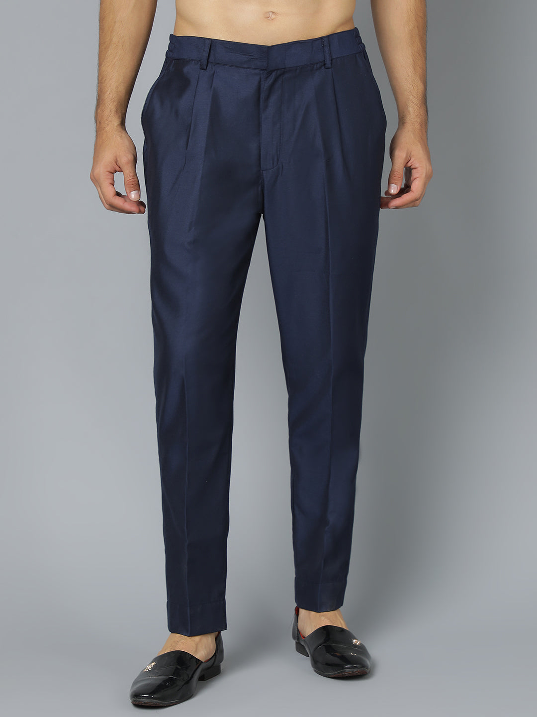 Men's Navy Blue Viscose Pant Style Pyjama Set