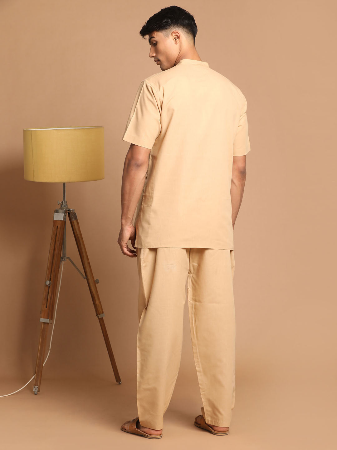 Sarvati Men's Brown Work From Home Collection Cotton Pyjama Set