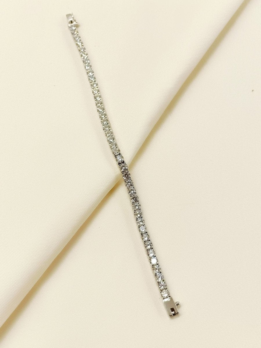 Aadhini 92.5 Silver Swarovski Stone Bracelet - House of Sarvati LLC
