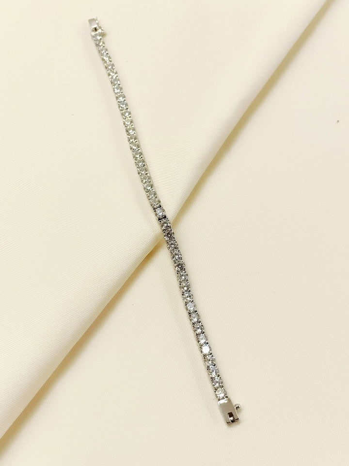 Aadhini 92.5 Silver Swarovski Stone Bracelet - House of Sarvati LLC