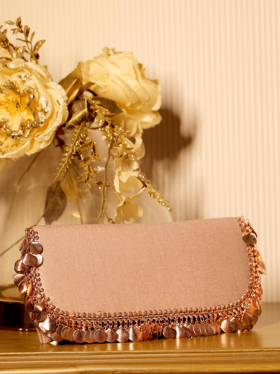 Aadila Rose Gold Evening Clutch - House of Sarvati LLC