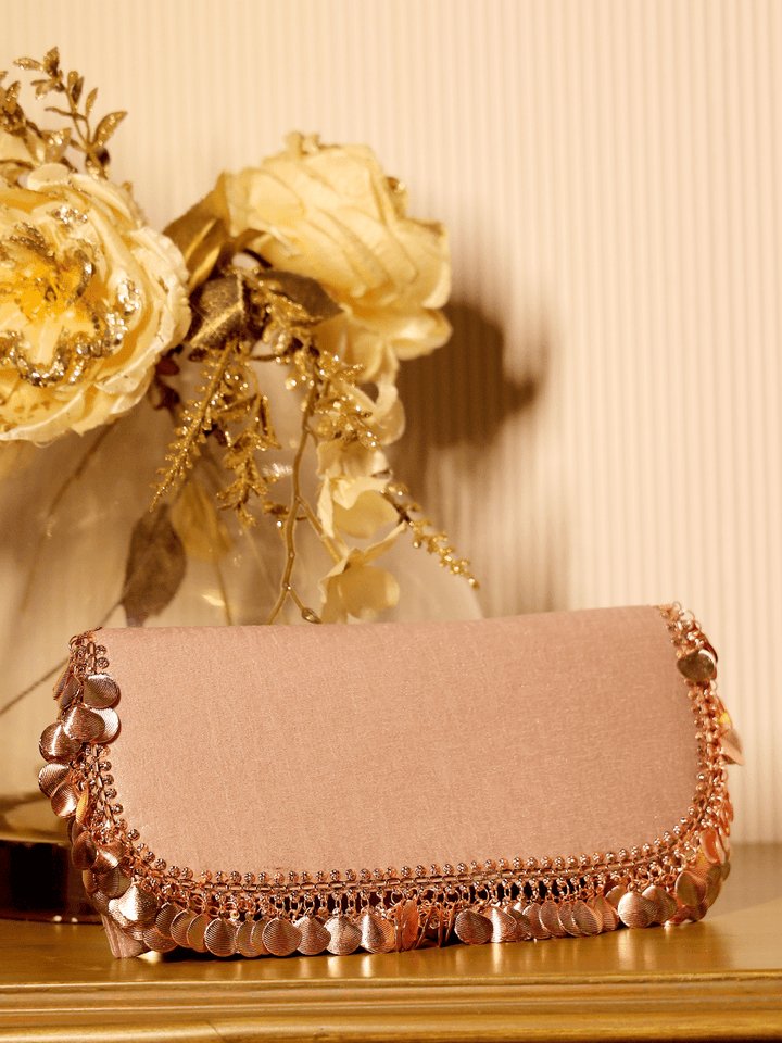 Aadila Rose Gold Evening Clutch - House of Sarvati LLC