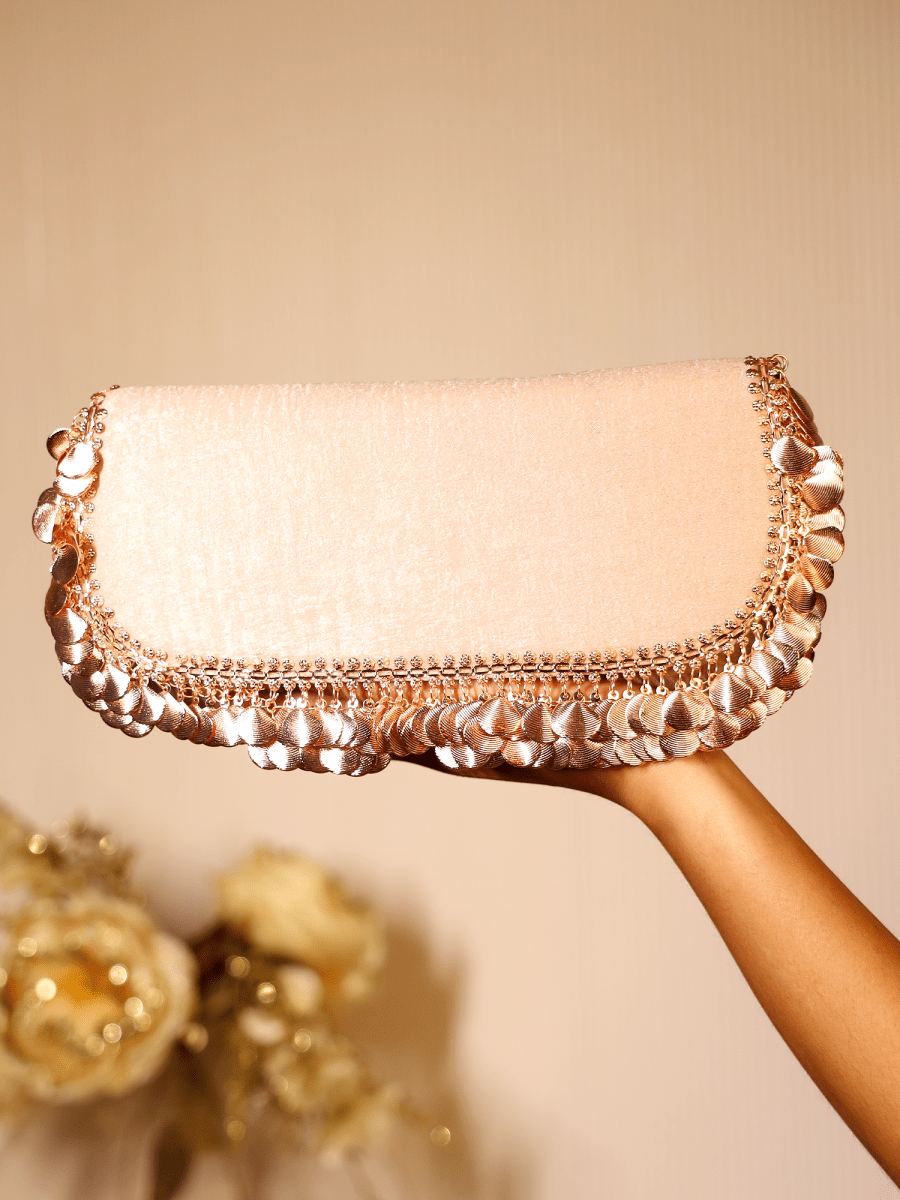Aadila Rose Gold Evening Clutch - House of Sarvati LLC