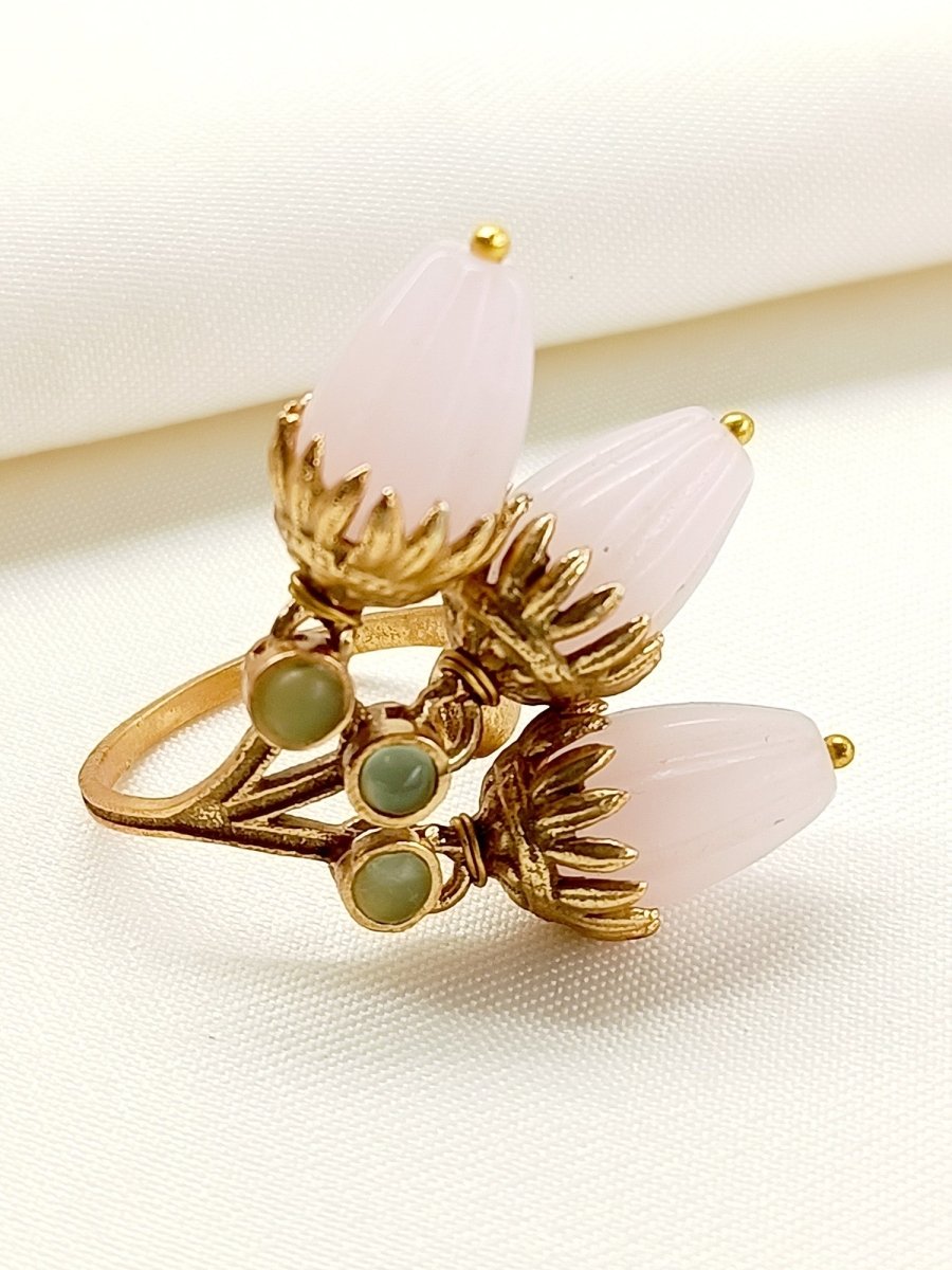 Aadithi Pink Boutique Finger Ring - House of Sarvati LLC