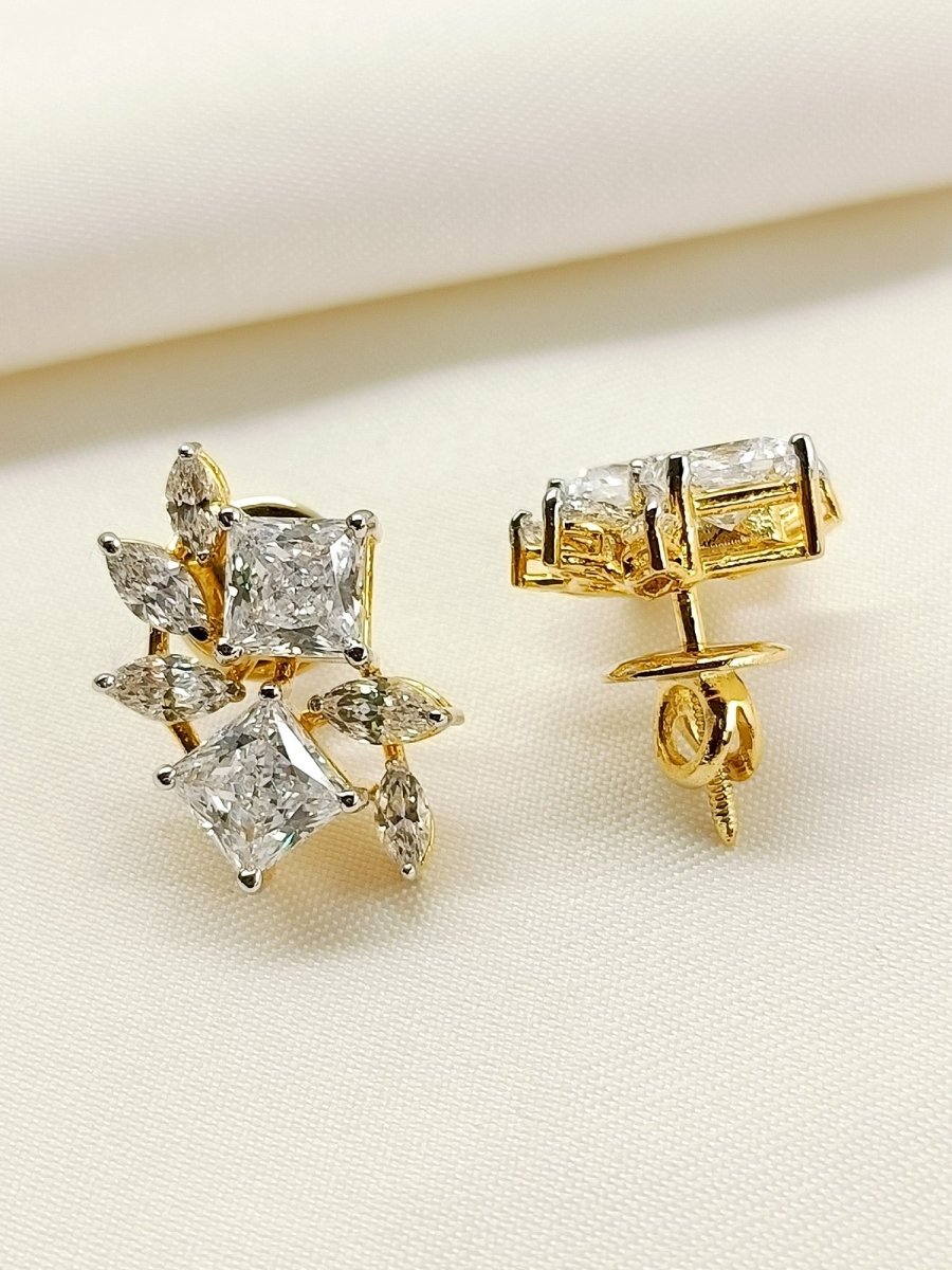 Aafreen 92.5 Silver Swarovski Stone Tops - House of Sarvati LLC