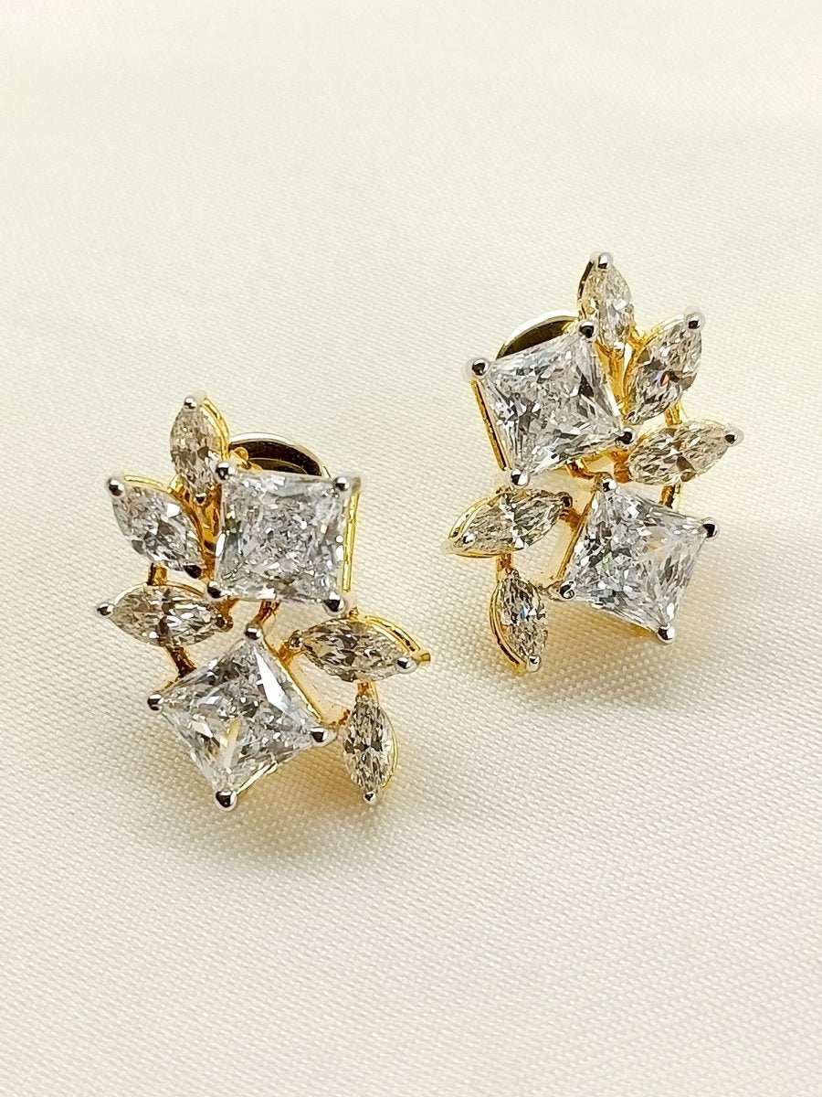 Aafreen 92.5 Silver Swarovski Stone Tops - House of Sarvati LLC