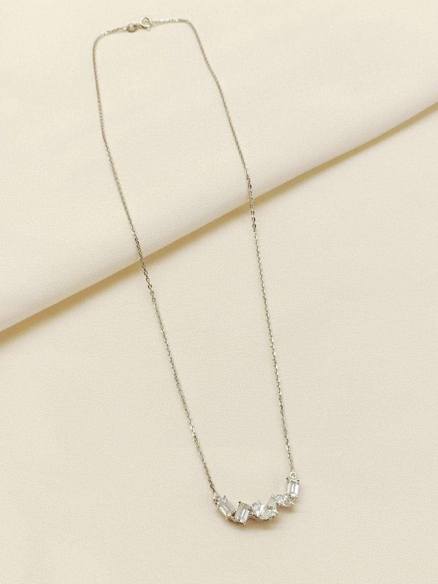 Aamiha 92.5 Silver Swarovski Stone Pendal - House of Sarvati LLC