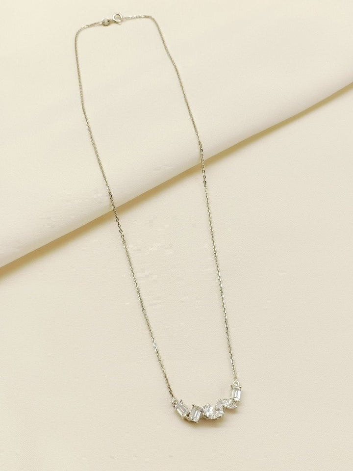 Aamiha 92.5 Silver Swarovski Stone Pendal - House of Sarvati LLC