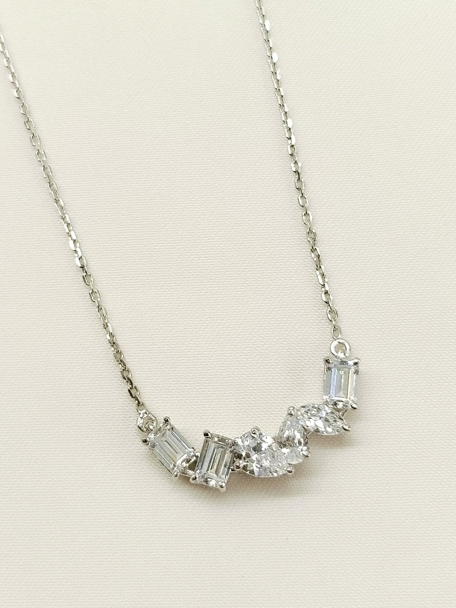 Aamiha 92.5 Silver Swarovski Stone Pendal - House of Sarvati LLC