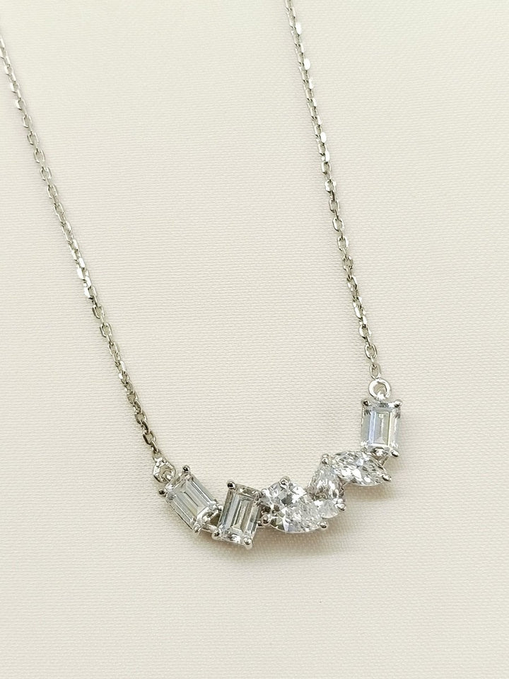 Aamiha 92.5 Silver Swarovski Stone Pendal - House of Sarvati LLC