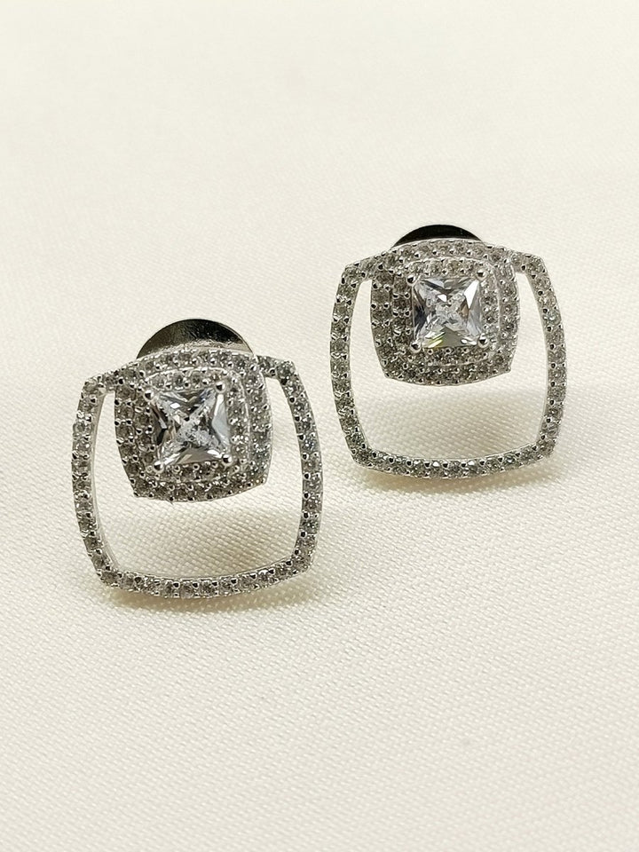 Aaminah 92.5 Silver Swarovski Stone Tops - House of Sarvati LLC