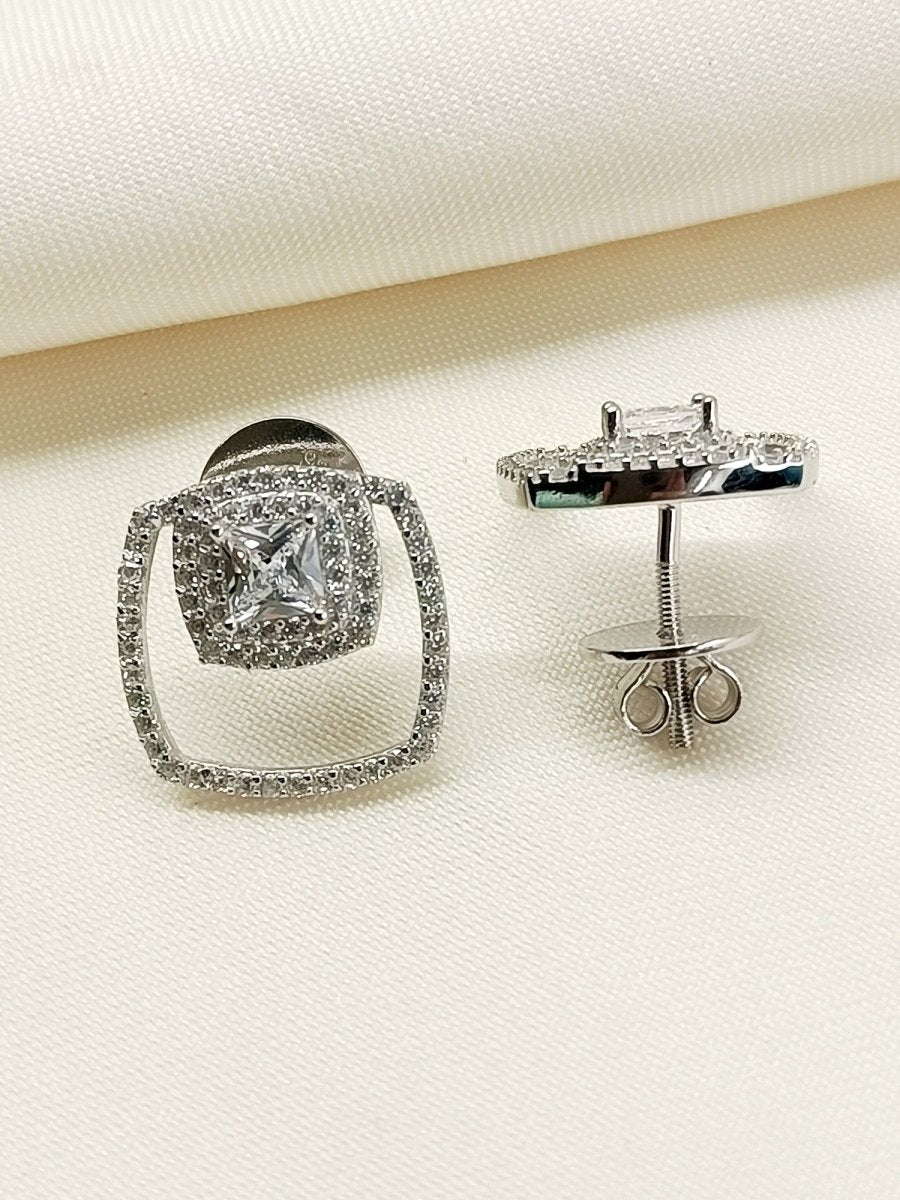 Aaminah 92.5 Silver Swarovski Stone Tops - House of Sarvati LLC