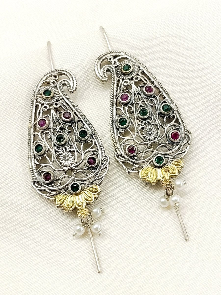 Aarzu R&G Oxidized Earcuff - House of Sarvati LLC