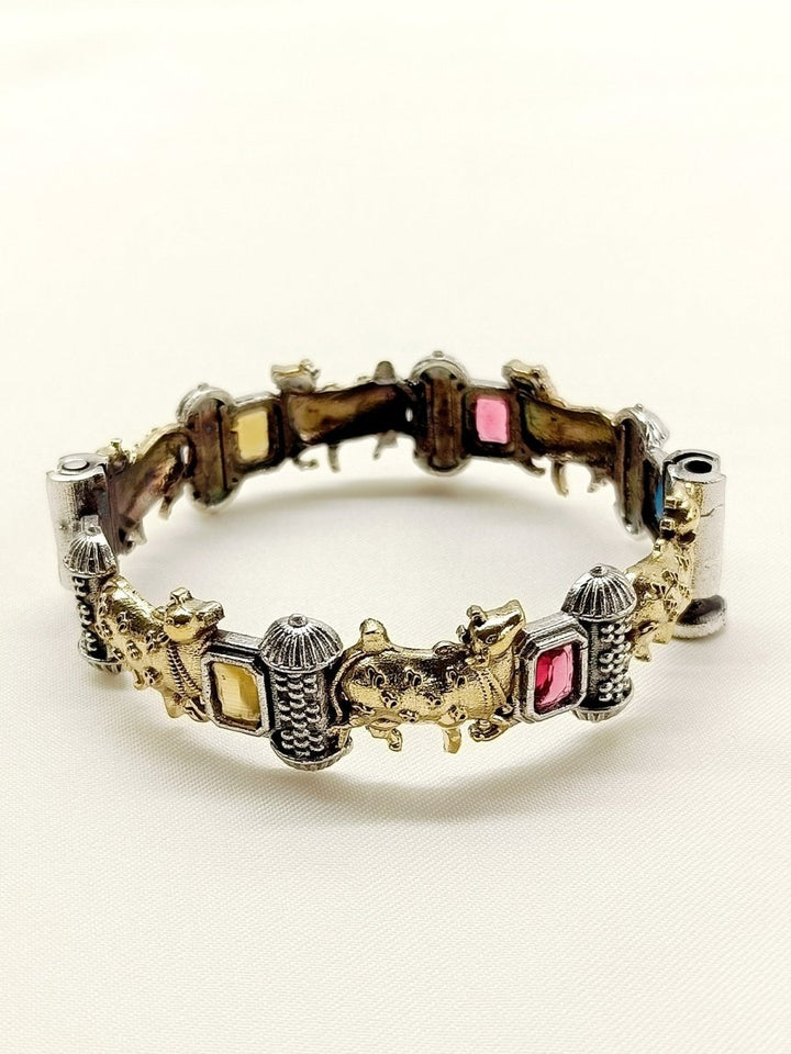 Aayesha Multi Colour Cow Oxidized Kada - House of Sarvati LLC