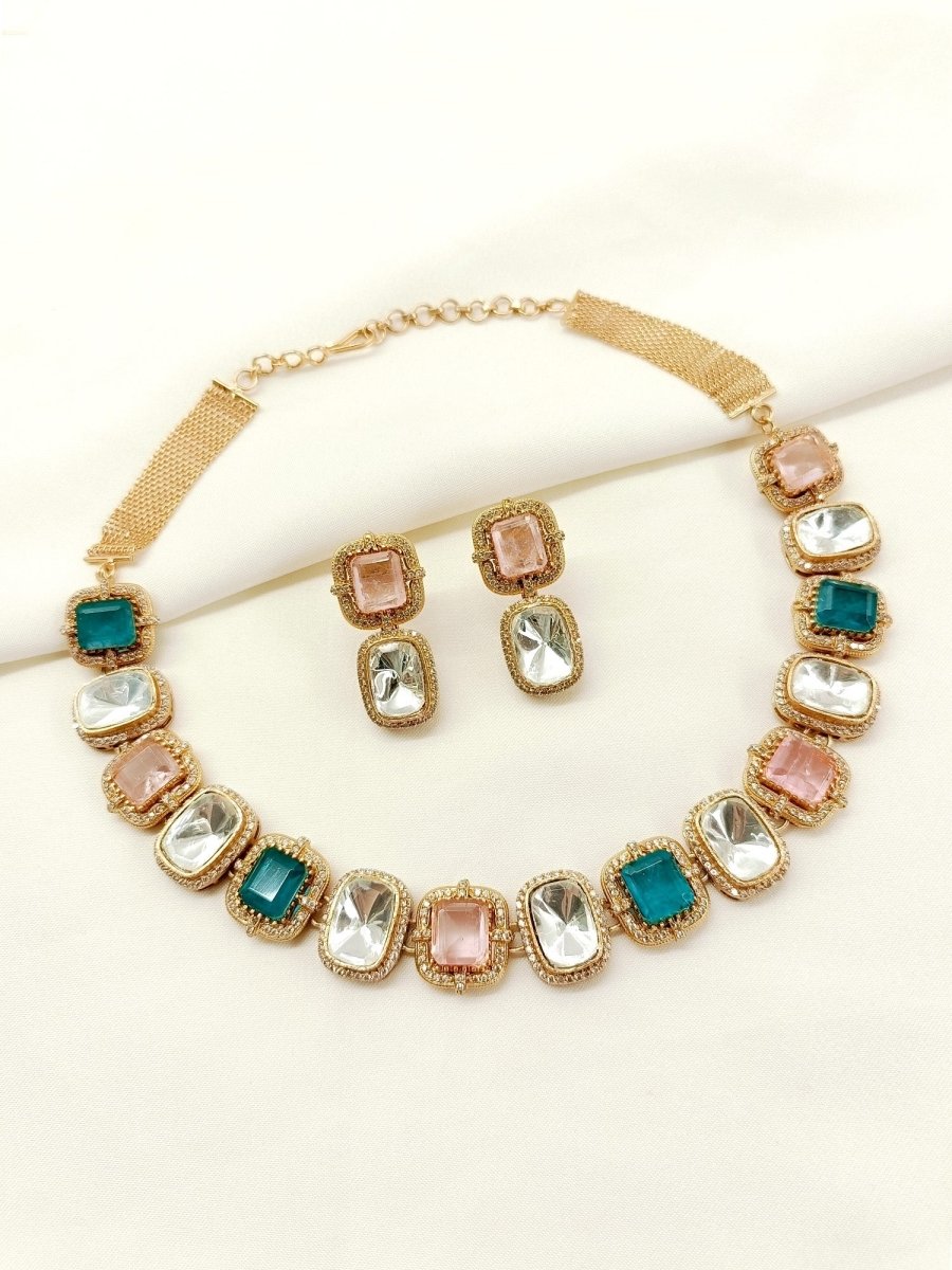 Abhikhya P&G Kundan Choker Set - House of Sarvati LLC