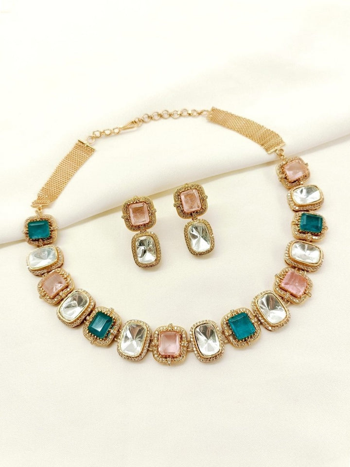 Abhikhya P&G Kundan Choker Set - House of Sarvati LLC