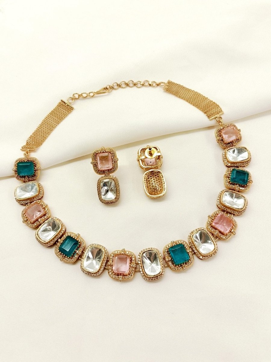 Abhikhya P&G Kundan Choker Set - House of Sarvati LLC