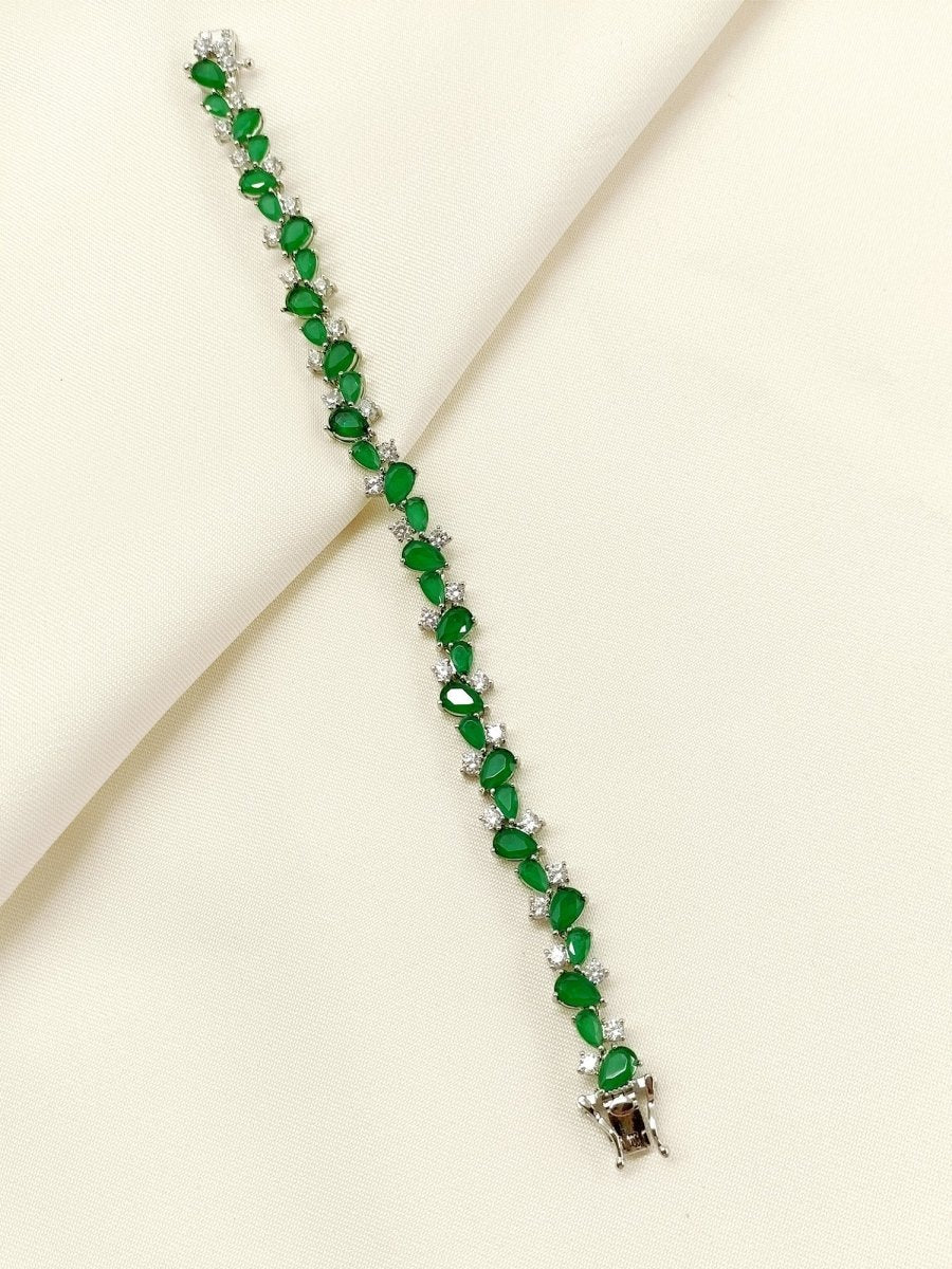 Allegra Green American Diamond Bracelet - House of Sarvati LLC
