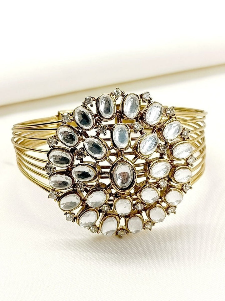 Alvina Kundan Combo Set In White - House of Sarvati LLC